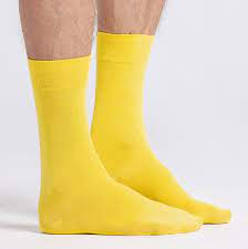 🍷 Chaussettes Classiques Homme – jaune la paire