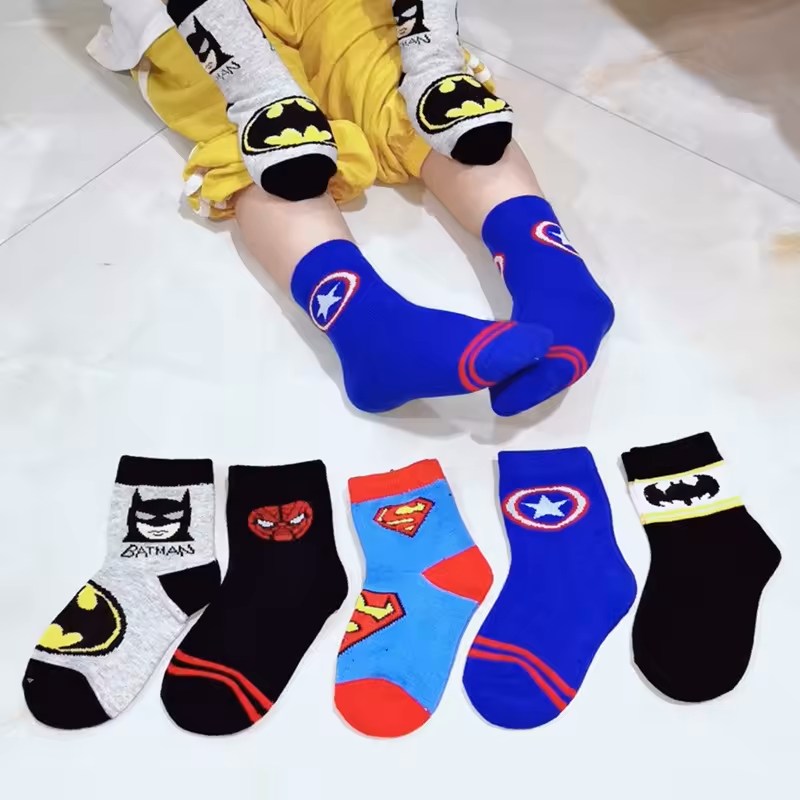 Chaussettes Super-Héros – Batman, Superman & Avengers | Style Fun et Confort lot de 5 paires