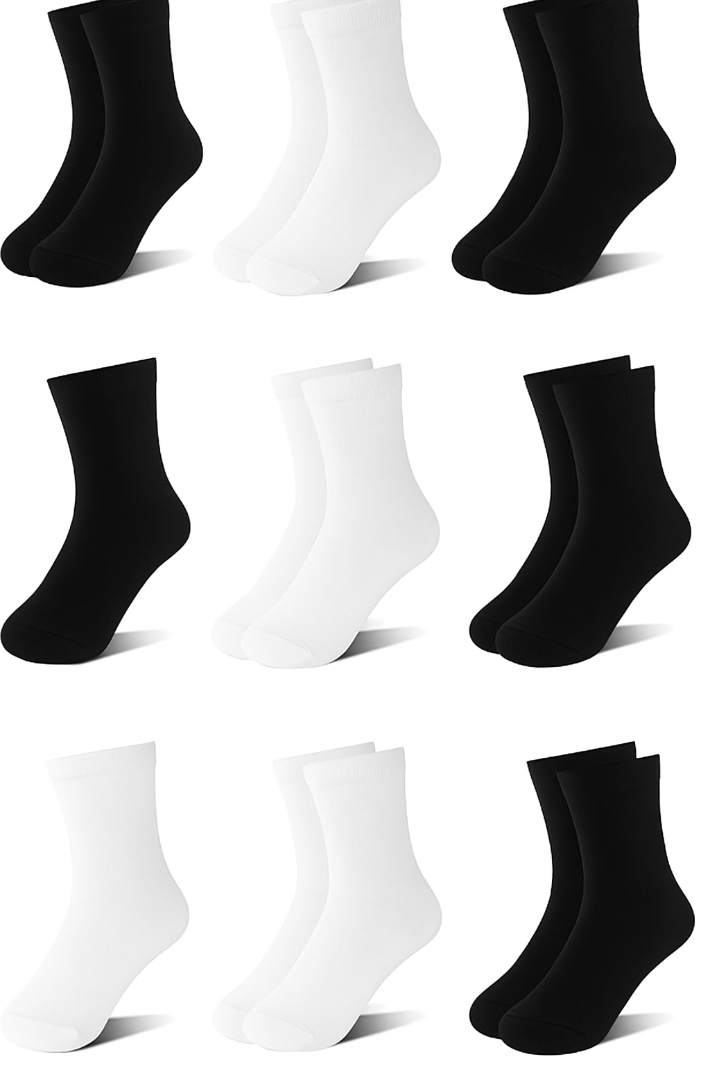 Chaussettes mi mollet de 1 à 15 ans lot de 6 PAIRES