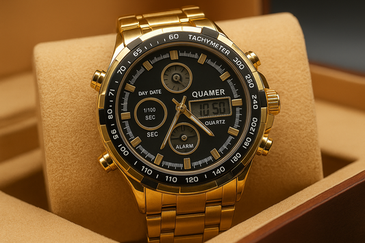 Montre quamer chrono or