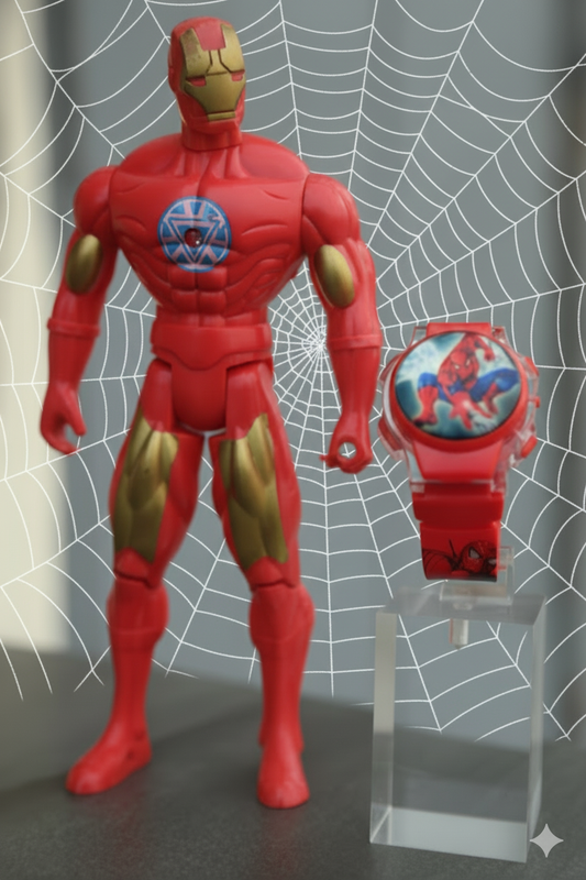 Ensemble figurine Iron man et montre Spiderman