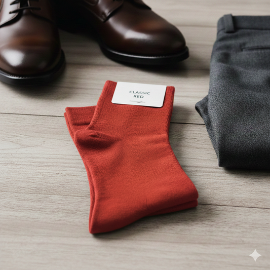 🍷 Chaussettes Classiques Homme – Rouge la paire