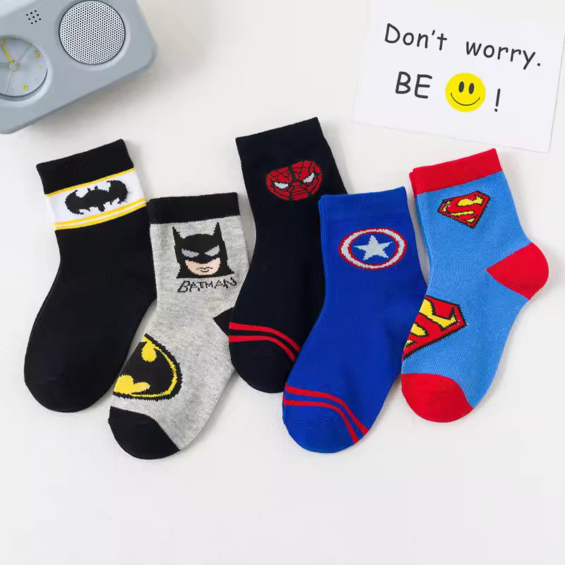 Chaussettes Super-Héros – Batman, Superman & Avengers | Style Fun et Confort lot de 5 paires