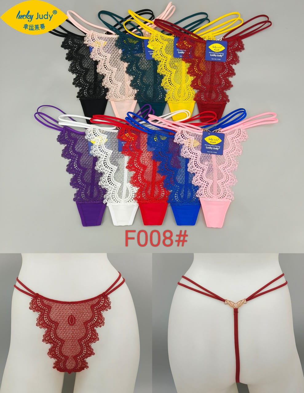 Tanga Sexy en dentelle pour femme lot de 6