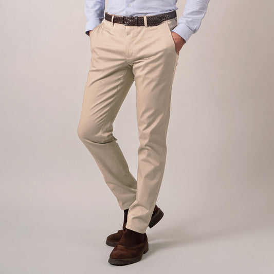 Pantalon classique de bureau à fermeture éclair pour hommes 100% coton Chino